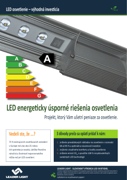 LED energeticky úsporné riešenia osvetlenia