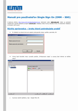 Manuál pre používateľov Single Sign On (EMM – SSO)