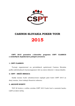 CSPT 2015 eventy a pravidlá