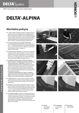 DELTA®-ALPINA Montážne pokyny