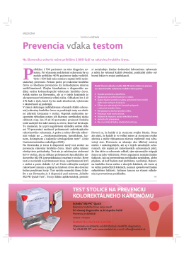 Prevencia vdaka testom