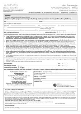Klient Preferencyjny Formularz Rejestracyjny | Polska