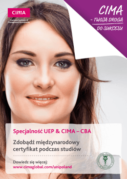 Specjalność UEP & CIMA – CBA Zdobądź międzynarodowy