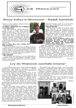 Nowy Sołtys w Mrozowie – Radek Kamiński Czy do Wojnowic
