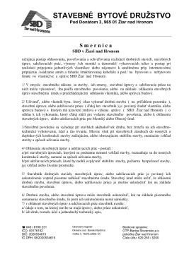 Smernica 16 - SBD Žiar nad Hronom
