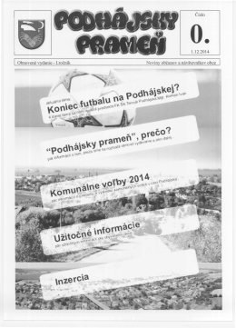 číslo 0 - 2014 - podhajska24.sk