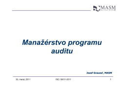 Manažérstvo programu auditu v súvislosti s prEN ISO 19011