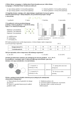 Temperatura(°C) 0 10 20 30 50 60 Liczbakomórek 4 20 90 150 10 3