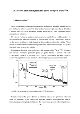 28. Určenie obohatenia jadrového paliva izotopom uránu 235