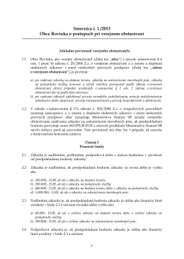 Smernica č. 1 /2013 Obce Rovinka o postupoch pri