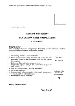 KONKURS BIOLOGICZNY DLA UCZNIÓW SZKÓŁ