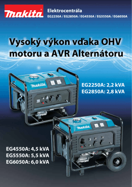 Vysoký výkon vďaka OHV motoru a AVR Alternátoru