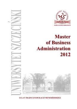 Master of Business Administration 20122