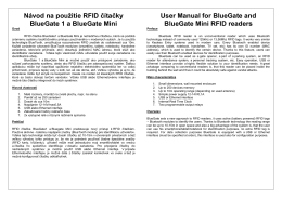 Návod na použitie RFID čítačky BlueGate 1 a