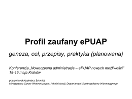 Profil zaufany ePUAP - KONFERENCJA Nowoczesna administracja