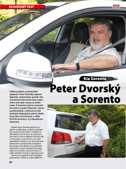 KIA Sorento a Peter Dvorský