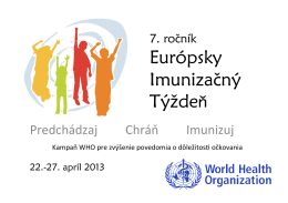 Európsky Imunizačný Týždeň - Regionálny úrad verejného