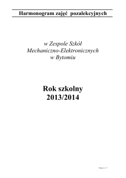 Rok szkolny 2013/2014