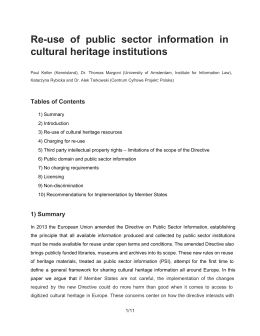 Reuse of public sector information in cultural heritage