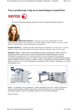 Xerox predstavuje svoju novú marketingovú manažérku