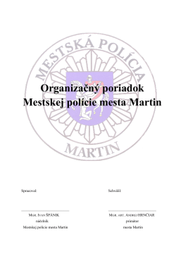 organizačný poriadok MsP - Polícia Martin