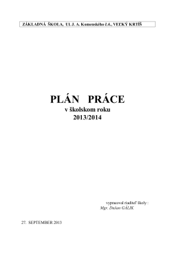 Plán práce 2013/2014