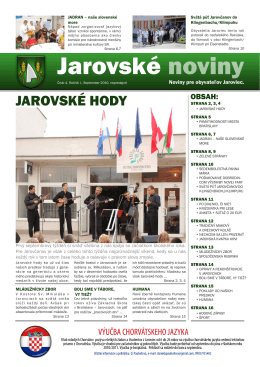 Jarovské noviny - jarovskenoviny.sk