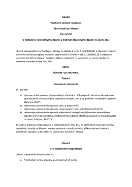 Návrh VZN o nakladaní s KO a DSO 2013