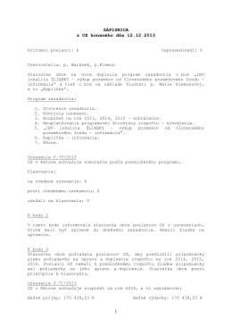Zápisnica OZ zo dňa 12. 12. 2013