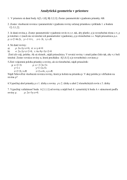 Analytická geometria v priestore (pdf)