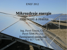Mikrozdroje energie možnosti a realita