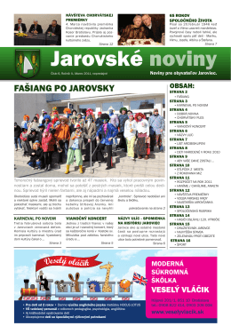 Jarovské noviny - jarovskenoviny.sk