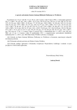 Uchwała XL/274/2014 w sprawie zmiany uchwalenia Statutu