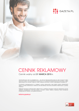 CENNIK REKLAMOWY - Reklama Gazeta.pl