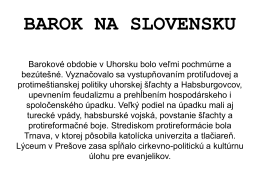 BAROK NA SLOVENSKU