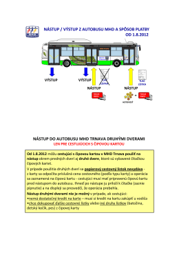 nástup / výstup z autobusu mhd a spôsob platby