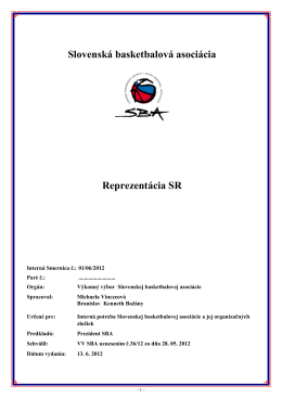 Slovenská basketbalová asociácia Reprezentácia SR