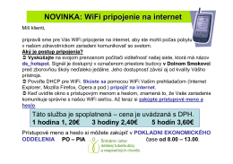 NOVINKA: WiFi pripojenie na internet
