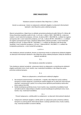 Všeobecne záväzné nariadenie obce Majcichov č. 1/2014