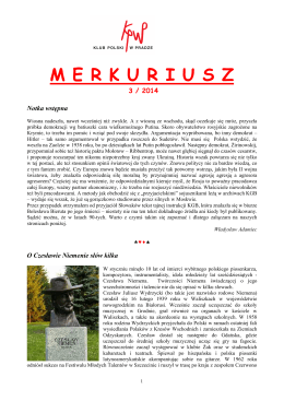 Merkuriusz nr. 3/2014 - Klub Polski w Pradze