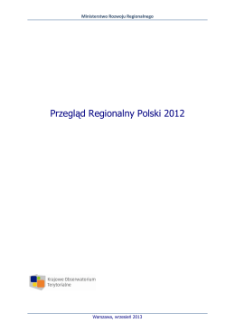 Przegląd Regionalny Polski 2012. Krajowe Obserwatorium