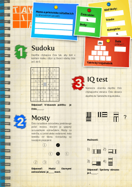 Sudoku Mosty IQ test