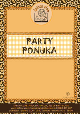 PARTY PONUKA - Safari Club