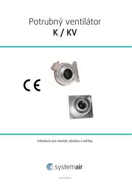 Potrubný ventilátor K / KV