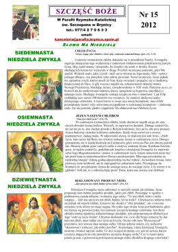 Nr 15 2012 - Parafia św Szczepana Brynica
