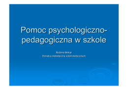Pomoc psychologiczno- pedagogiczna w szkole