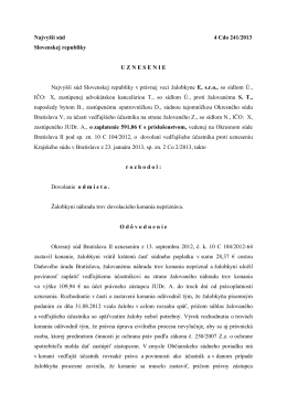 Najvyšší súd 4 Cdo 241/2013 Slovenskej