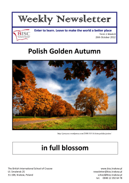 newsletter tm1 wk8 2012 - British International School of Cracow