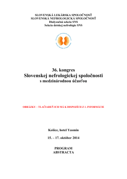 Program - Slovenská nefrologická spoločnosť