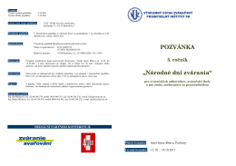 Pozvánka Národné dni zvárania 2011 (PDF)